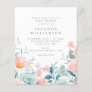 Budget Teal Watercolor Floral Baby Shower Invite