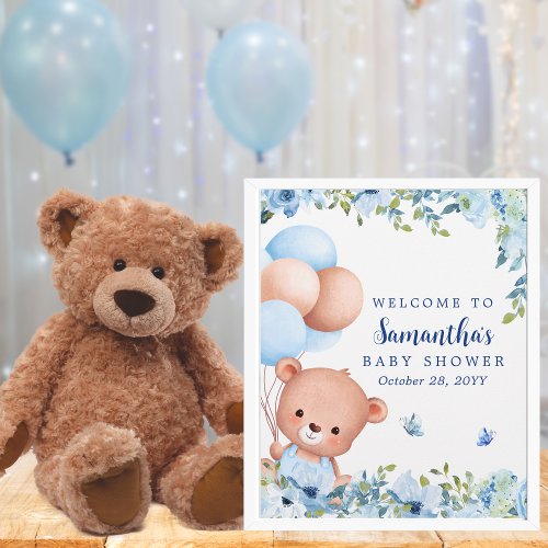 Budget Teddy Bear Balloon Baby Shower Welcome Sign