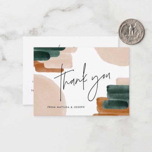 budget terracotta abstract baby shower thank you n note card