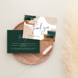 budget terracotta abstract baby shower thank you note card<br><div class="desc">budget Green terracotta abstract watercolor baby shower modern script baby shower invitation.</div>