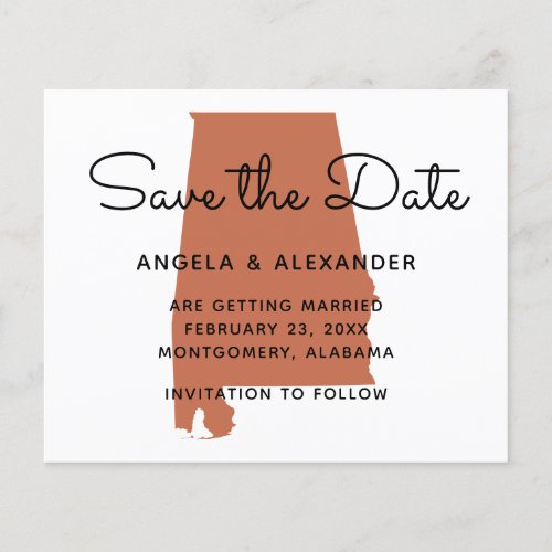 Budget Terracotta Alabama Wedding Save The Date