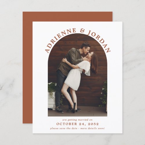 Budget Terracotta Arch Photo Save the Date