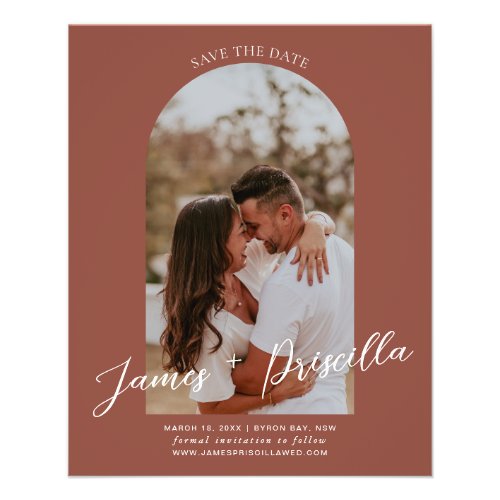Budget Terracotta arch photo save the date Flyer