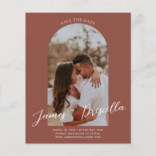 Budget Terracotta arch photo save the date Flyer