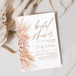 Budget Terracotta Boho Pampas Grass Bridal Shower