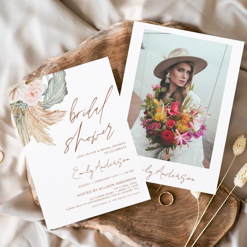 Budget Terracotta Boho Pampas Grass Bridal Shower