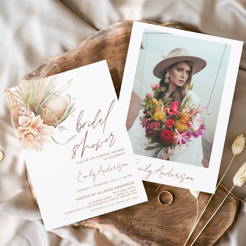 Budget Terracotta Boho Pampas Grass Bridal Shower 