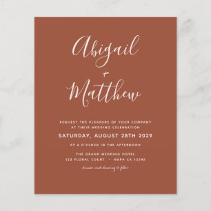 Budget Terracotta Boho Photo Wedding Invitation Flyer