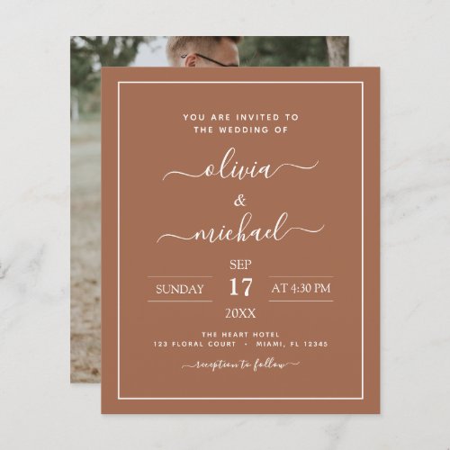 Budget Terracotta Boho Wedding Modern Simple 