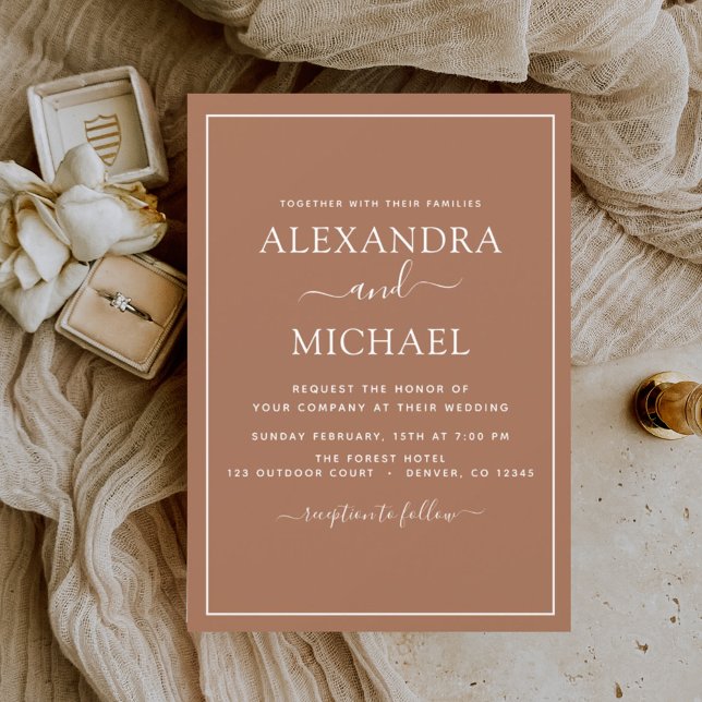 Budget Terracotta Boho Wedding Modern Simple Flyer (Creator Uploaded)