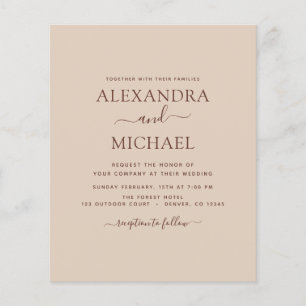 Budget Terracotta Boho Wedding Modern Simple Flyer