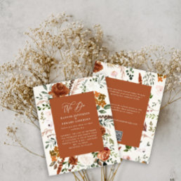 Budget terracotta botanical wedding details invite flyer