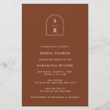Budget Terracotta Bridal Shower Invitation