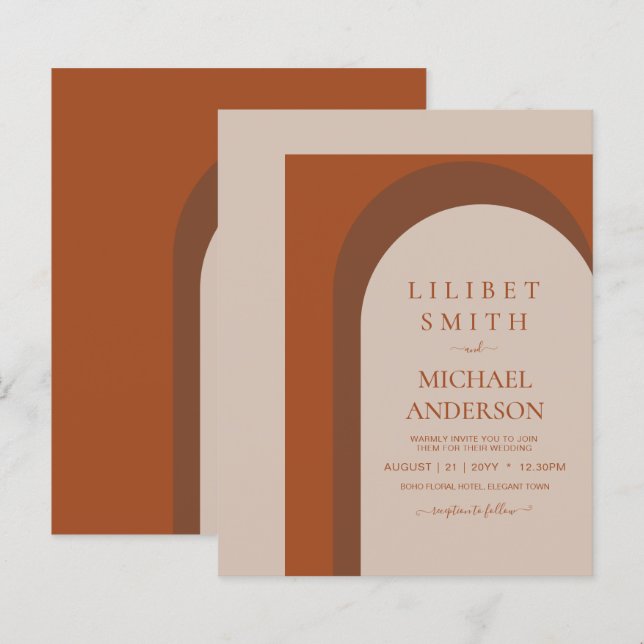 BUDGET Terracotta Earth Tones Bold Wedding (Front/Back)