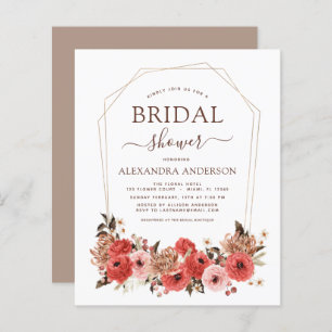 Budget Terracotta Fall Bridal Shower Floral