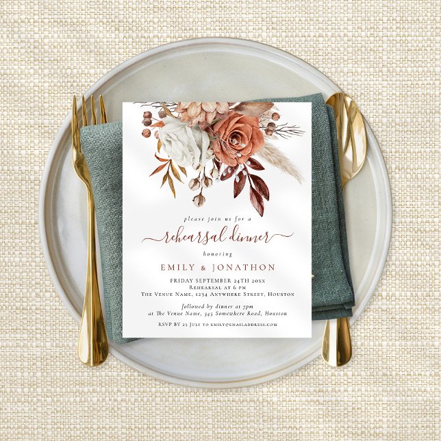 Budget Terracotta Fall Florals Rehearsal Dinner (Creator Uploaded)