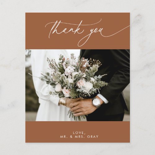 BUDGET Terracotta FallWedding Photo Thank You Card Flyer