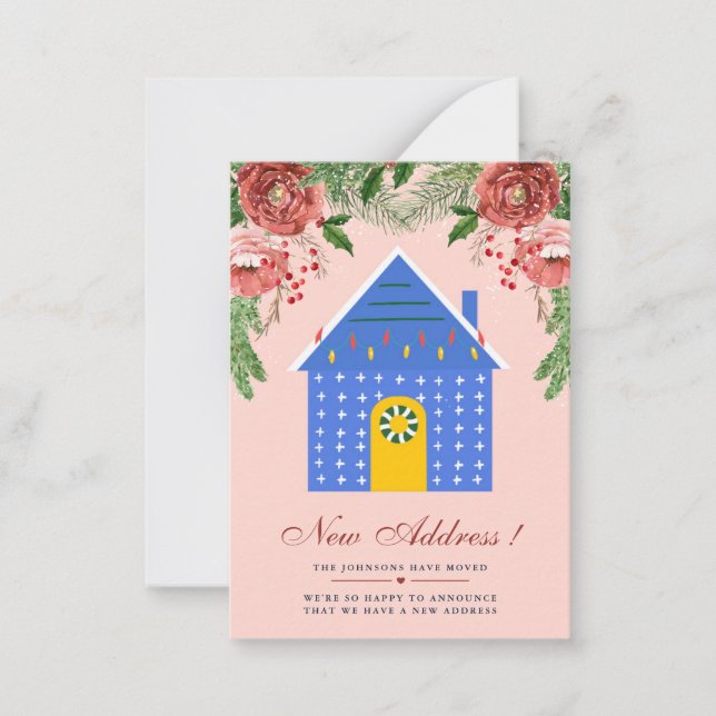 Budget Terracotta Floral New Address Announcement (Front)