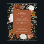 Budget terracotta floral rustic elegant flyer<br><div class="desc">Budget rustic watercolor floral wedding invite. With beautiful natural, terracotta, blush pink, black and sage green pampas grass eucalyptus watercolor details. This modern wedding invite is sure to set the style for your big day.</div>