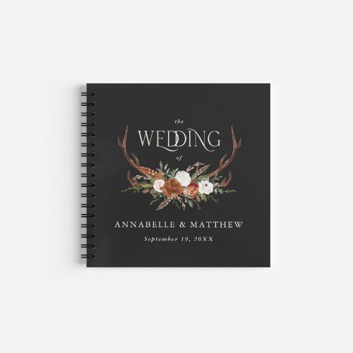 Budget Terracotta floral wedding guest book rustic