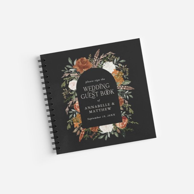 Budget Terracotta floral wedding guest book rustic (Creator Uploaded)