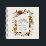 Budget Terracotta floral wedding guest book rustic<br><div class="desc">Terracotta,  natural,  sage green and black floral botanical stag modern rustic elegant arch wedding budget guest book favour decor design. Part of a modern collection.</div>