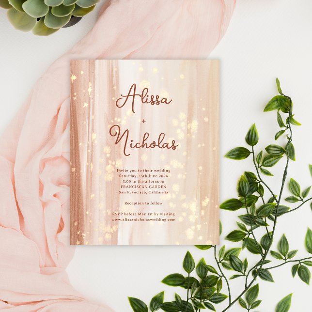 Budget Terracotta Gold Color Wedding Invitation (Creator Uploaded)