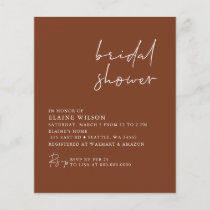 Budget Terracotta Modern Bridal Shower Invitation