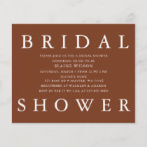 Budget Terracotta Modern Bridal Shower Invitation