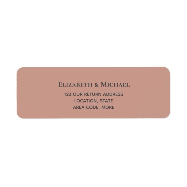 BUDGET Terracotta Monochrome Wedding  Label (Front)