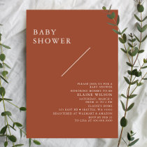 Budget Terracotta Neutral Baby Shower Invitation