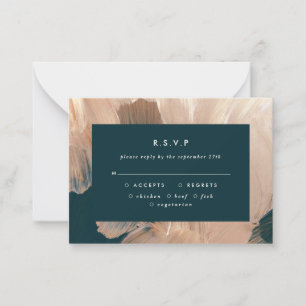 budget Terracotta painterly wedding R.S.V.P reply Note Card