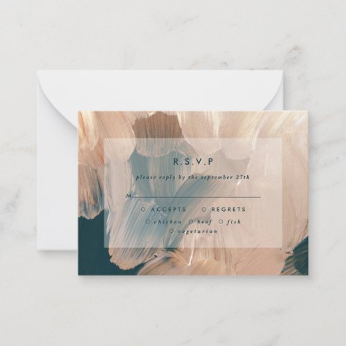 budget Terracotta painterly wedding RSVP reply Note Card