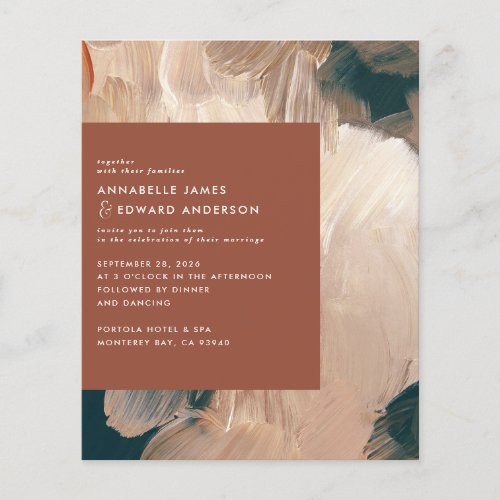 budget Terracotta painterly wedding save the date Flyer