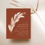 Budget terracotta pampas elegant wedding invite flyer<br><div class="desc">Budget natural botanical pampas grass watercolors and script wedding invitation with space for QR code. Modern on trend design collection in contemporary on Trend terracotta,  teal,  black and natural beige colorway.</div>