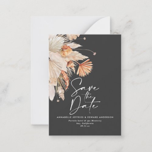 budget terracotta pampas wedding save the date not note card