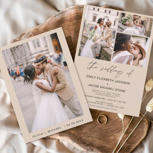 Budget Terracotta Photo Wedding Invitation Flyer