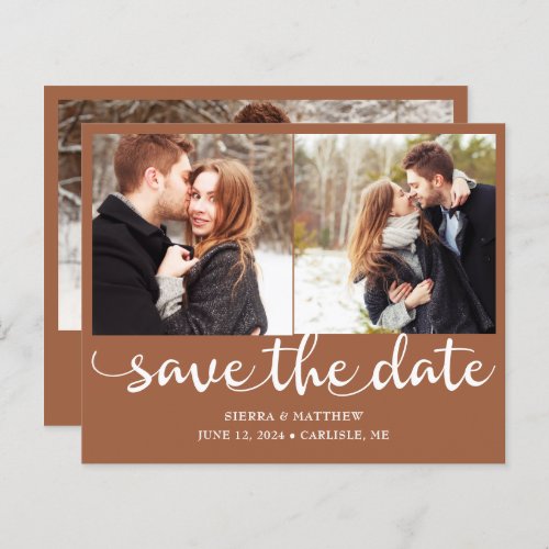 Budget Terracotta Photo Wedding Save the Date 