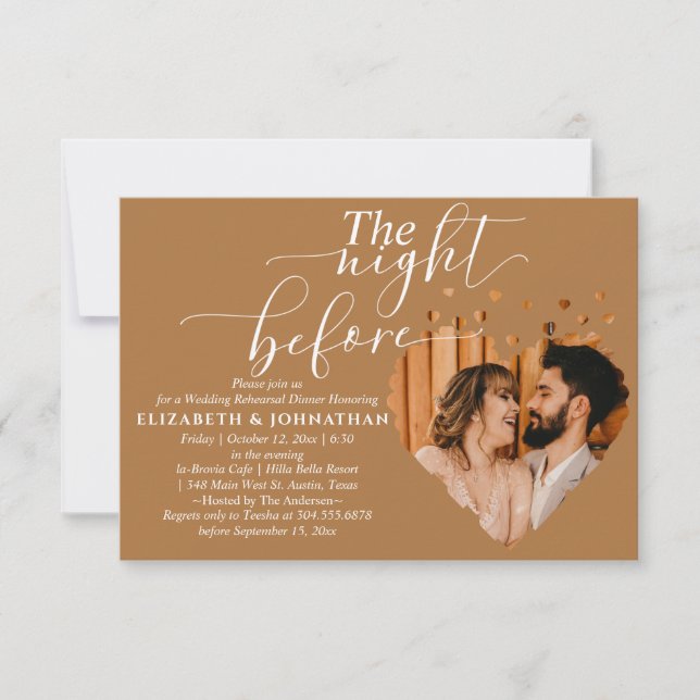 Budget Terracotta Rehearsal Dinner Night Before Invitation (Front)
