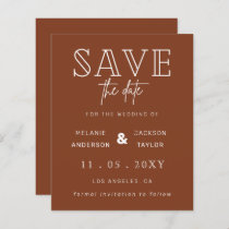 Budget Terracotta Rustic Save The Date