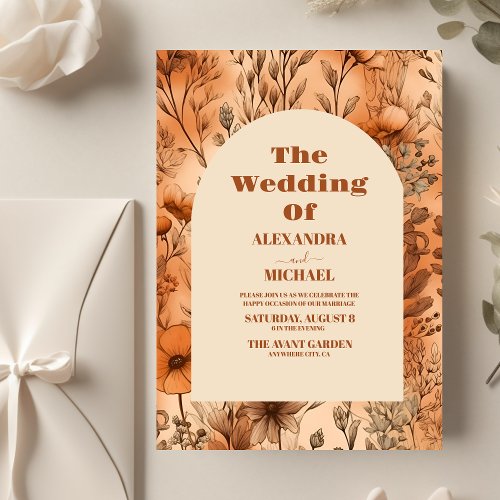 Budget Terracotta Watercolor Wildflowers Wedding