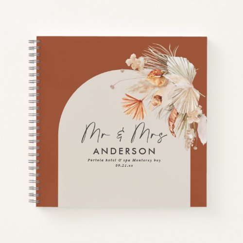 budget terracotta wedding mr and mrs guestbook notebook