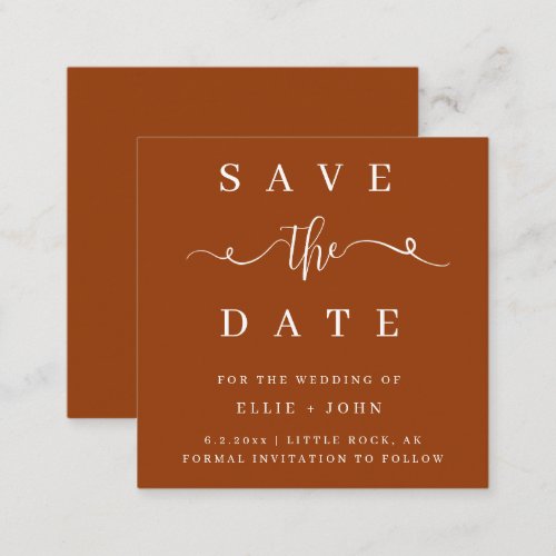 BUDGET Terracotta Wedding Save The Date Invitation