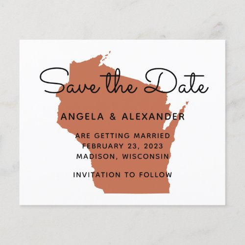 Budget Terracotta Wisconsin Wedding Save The Date