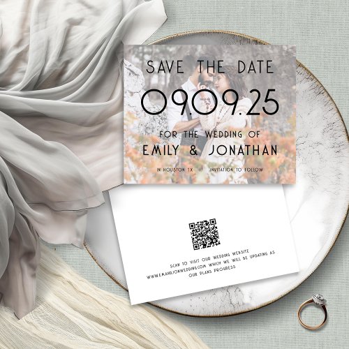 Budget Text Photo Overlay Wedding Save the Date