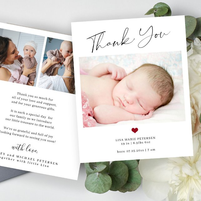 Budget thank you baby photo birth announcement (Creator Uploaded)