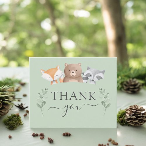 Budget Thank You Baby Shower Woodland Greenery