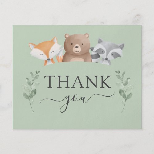 Budget Thank You Baby Shower Woodland Greenery Flyer