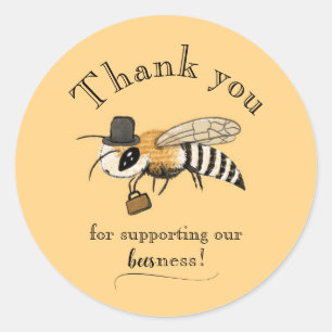 Budget Thank you Bee Pun Business Sticker