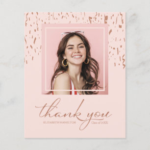 Budget Thank You Card Confetti Graduation Photo